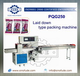 Laid down wrapping machines